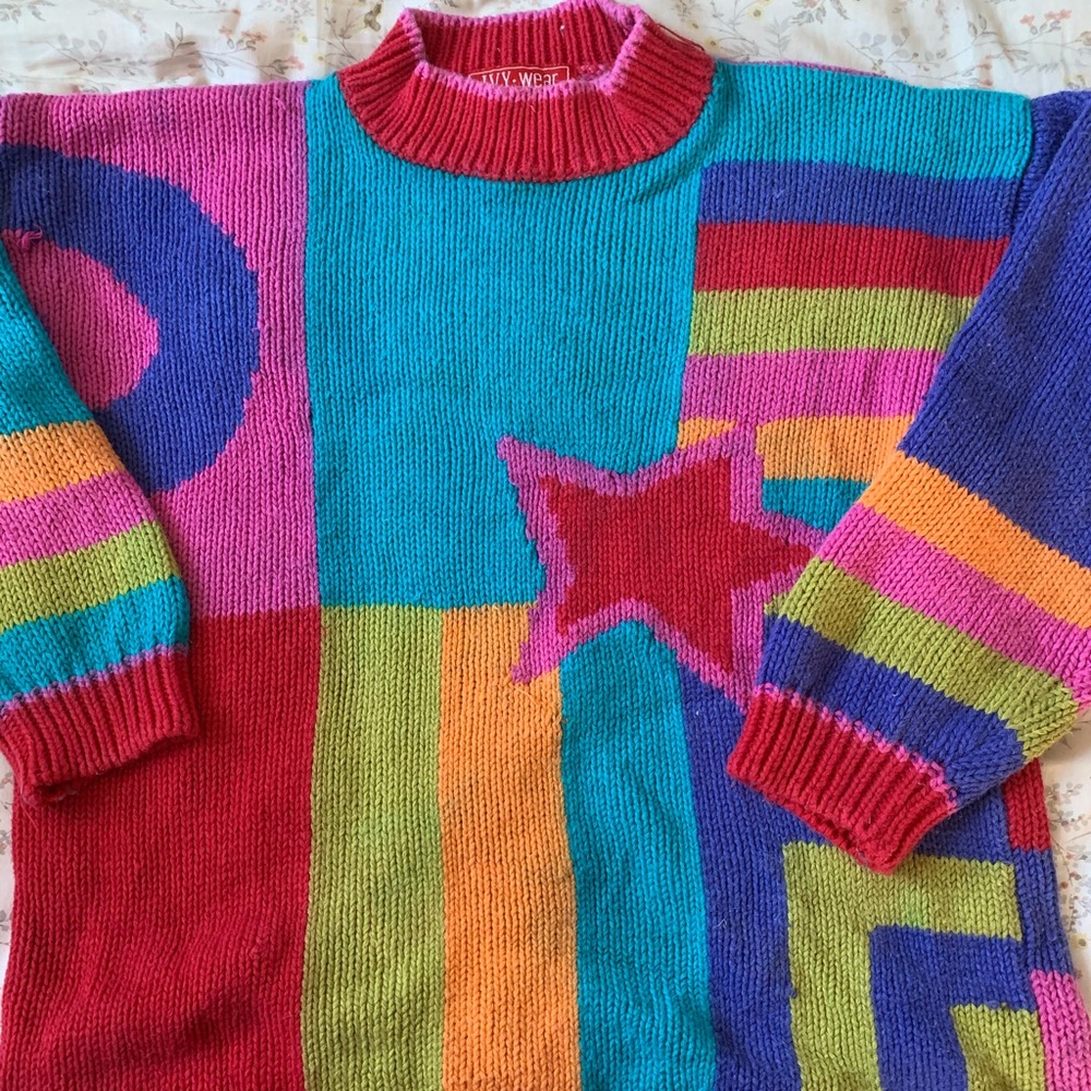 Vintage 80s rainbow Sweater